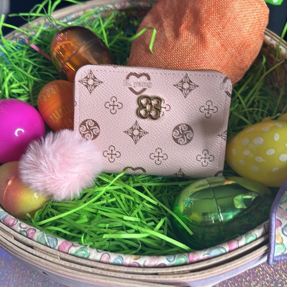 Pink Faux Leather Pompom wallet NEW - Picture 1 of 6